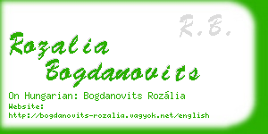 rozalia bogdanovits business card