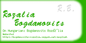 rozalia bogdanovits business card